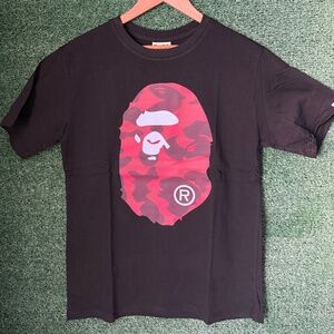 Bape Color Camo Big Ape Head Tee 'Black/Red'